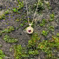 Image 4 of Gold Wreath Charm, Rhodolite Garnet