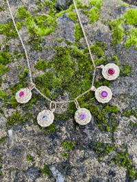 Image 5 of Gold Wreath Charm, Rhodolite Garnet