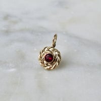 Image 1 of Gold Wreath Charm, Red Anthill Garnet