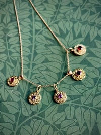 Image 5 of Gold Wreath Charm, Red Anthill Garnet