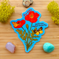 Image 1 of Fire Poppy & California Dogface Sticker *FUNDRAISER*