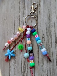 Image 1 of Cute colorful beaded keychain 