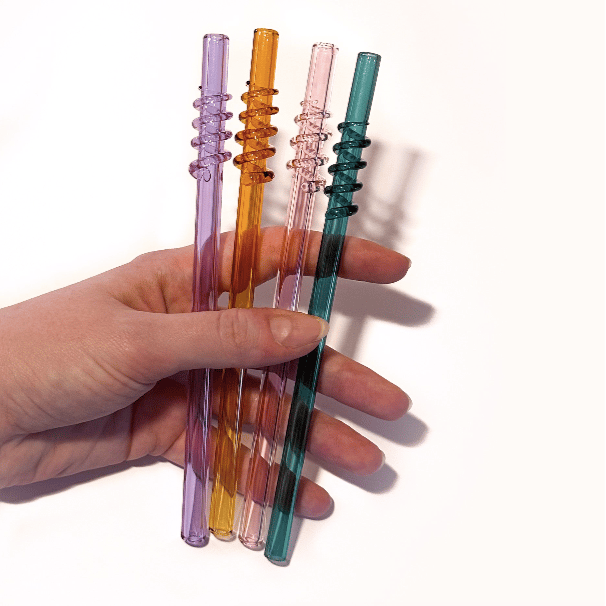 Image of spiral straw in honey