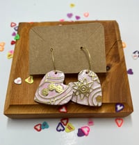 Image 1 of Dangling polymer clay hearts