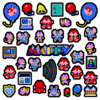 Image 1 of Mappy Arcade Sticker Set (36 Pieces)