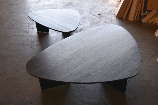 CLOVER COFFEE TABLE WITH A TIMBER BASE