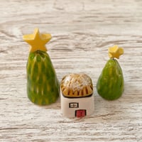 Image 4 of Handmade Ceramic Tiny House with Trees Set (6)