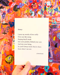 Honey - Poem postcard 