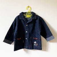Image 1 of Veste jean Snoopy 18 mois seconde main années 90