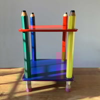 Image 1 of Table crayons bois seconde main années 80