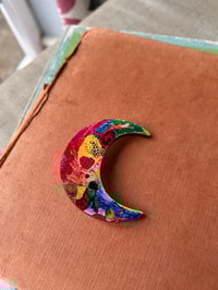 Image 4 of Moon Wooden Pin Badge