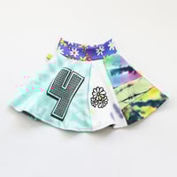 Image 1 of tiedye sweatshirt 4 4th fourth four courtneycourtney twirly twirl skirt birthday bday patchwork 