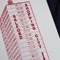Image 3 of Salford Shopping City towerblock screenprint on paper