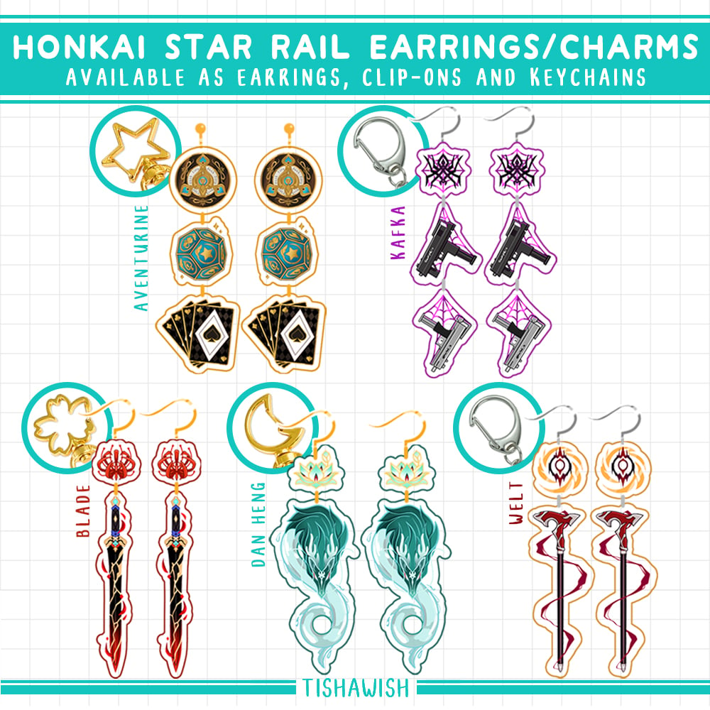 [Earrings/Charm] Honkai Star Rail Earrings or Charms