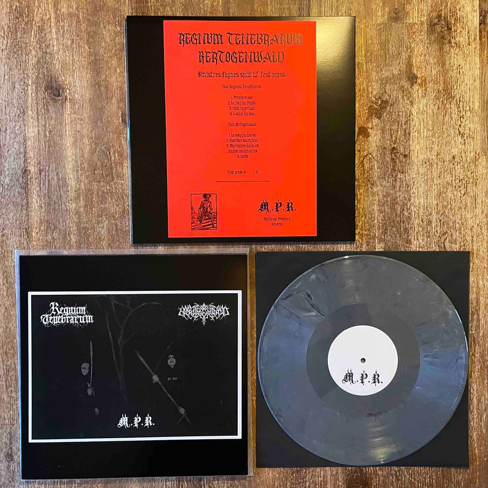 Image of REGNUM TENEBRARUM / HERTOGENWALD Sinistres Fagnes split LP test press