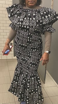 Image 2 of Black and White Mermaid style dress