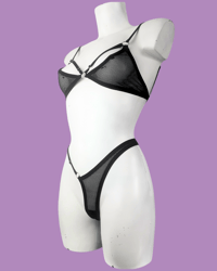 Image 2 of The SANIA lingerie set in black power mesh