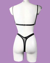 Image 3 of The SANIA lingerie set in black power mesh