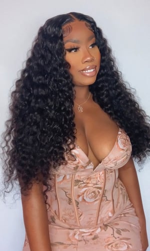 Image of Curly 7”x5” Lace Closure Wig in 24”