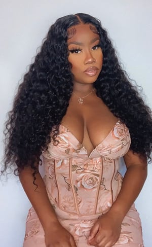 Image of Curly 7”x5” Lace Closure Wig in 24”