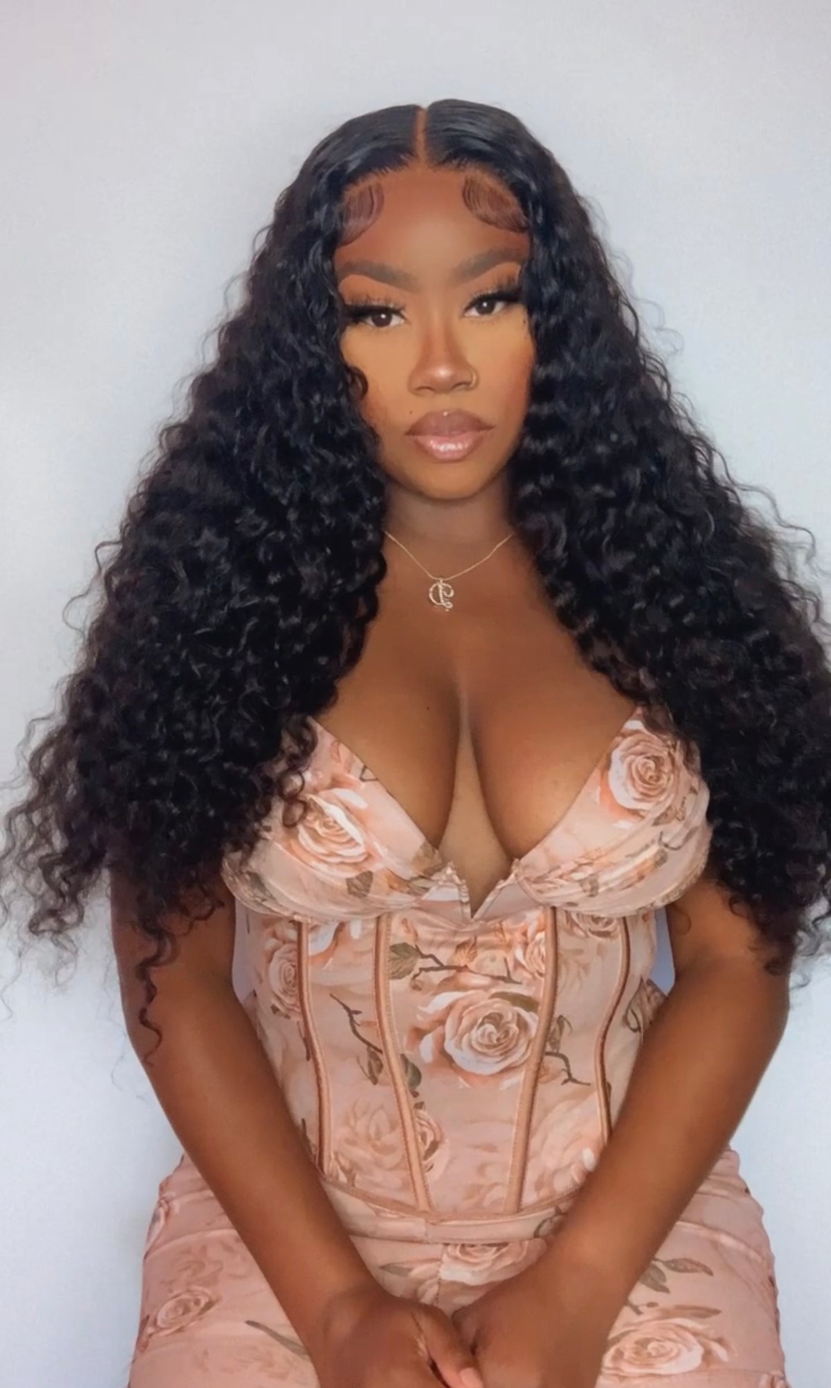 Image of Curly 7”x5” Lace Closure Wig in 24”