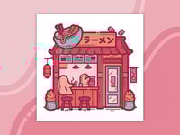Ghost Ramen Shop 8x8 Art Print