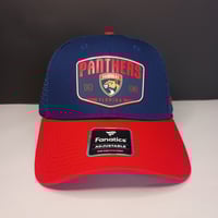 Image 2 of Fanatics Florida Panthers Hat Cap Mens Snapback Adjustable NHL Blue Red OSFM New