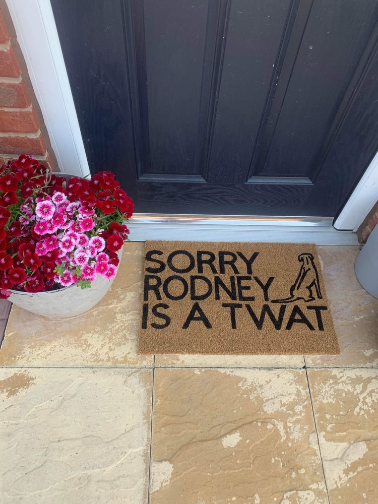 Image of Dog name is a twat personalised dog breed coir door mat. Naughty dog / New home / House decor / H...