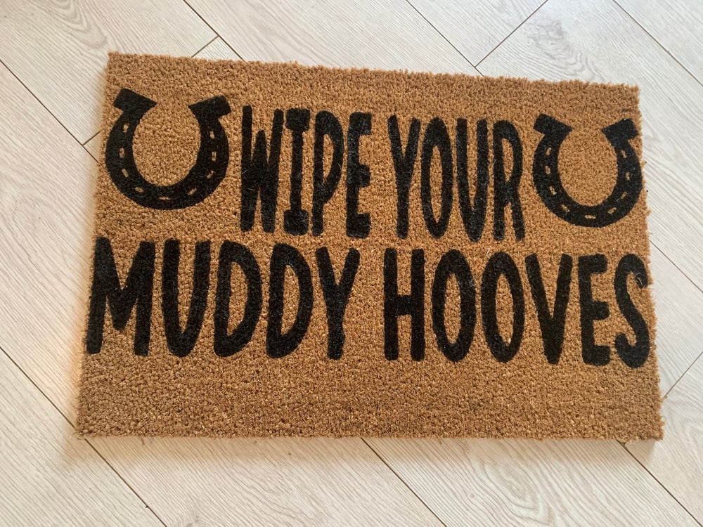 Image of Wipe your hooves coir door mat. Horse  / pony / House decor / House warming / tack room  / pony  ...
