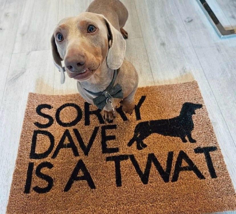 Image of Dog name is a twat personalised dog breed coir door mat. Naughty dog / New home / House decor / H...