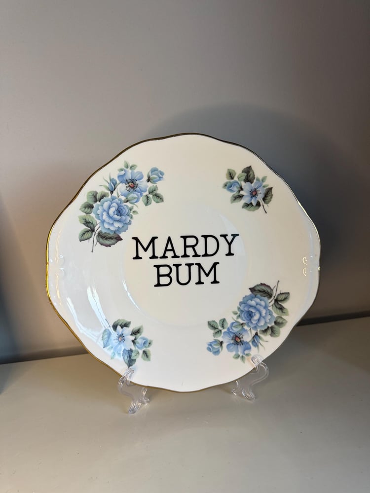 Image of Mardy bum- Funny Vintage decorative Plates with Swear Words Unique Plates, Sassy Kitchen Decor, P...
