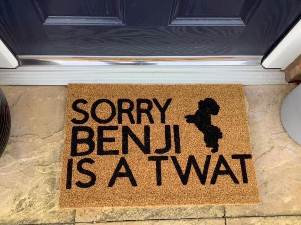 Image of Dog name is a twat personalised dog breed coir door mat. Naughty dog / New home / House decor / H...