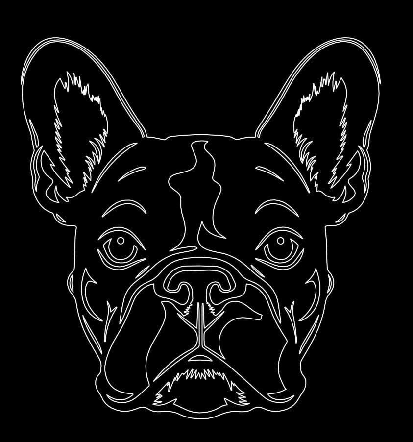 Image of Dog face design hand painted coir door mat. The wording can be changed to anything you would like...