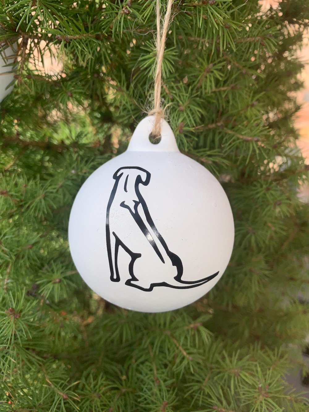 Image of Personalised name ceramic Christmas bauble decoration. Christmas tree decor. Perfect to keep or gift