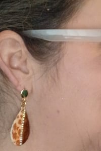Image 2 of Cheetah print with rhinestones earrings