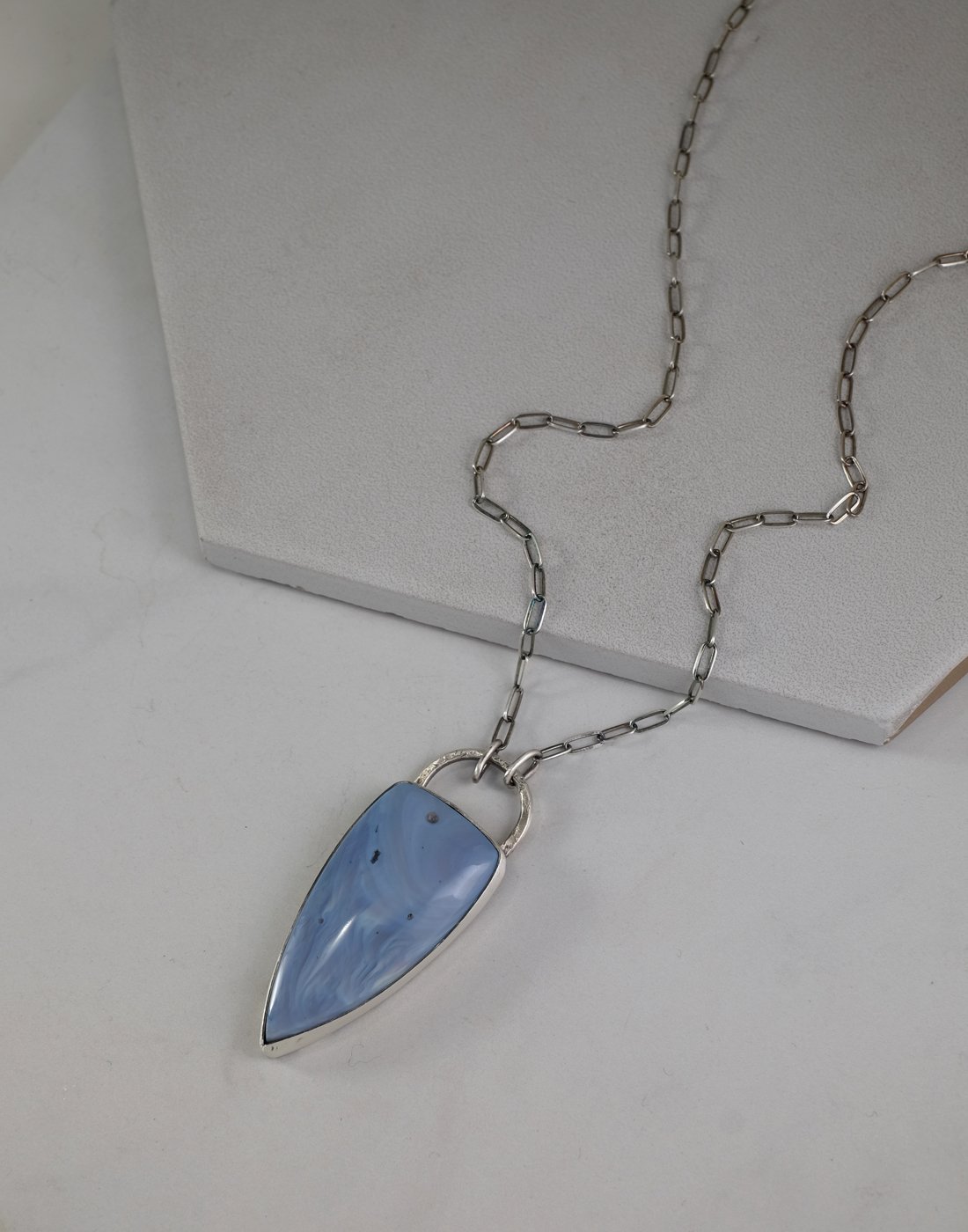 Image of Superior Swirl Slag, Sterling Silver Necklace