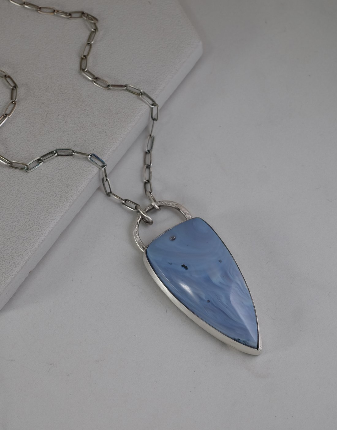 Image of Superior Swirl Slag, Sterling Silver Necklace