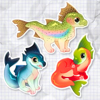 Image 1 of Cat Fish Sticker Pack 