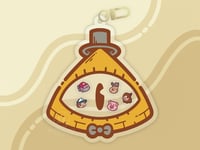 Image 1 of Bill Cipher Double-Sided Shaker Keychain