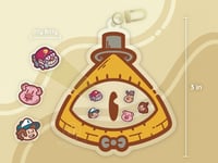 Image 2 of Bill Cipher Double-Sided Shaker Keychain