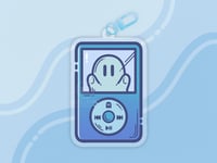 Image 1 of iPod Ghost Double-Sided Keychain