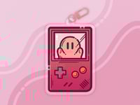 Image 1 of Game Boy Ghost Double-Sided Keychain
