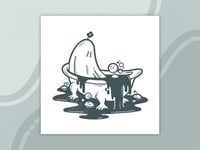 Tub Ghost 5x5 Inktober Art Print