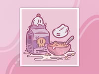 Cereal Ghosts 5x5 Inktober Art Print