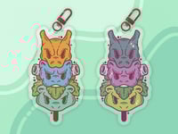 Image 1 of Gen 1 Pokemon Starters Double-Sided Keychain