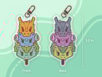 Image 2 of Gen 1 Pokemon Starters Double-Sided Keychain
