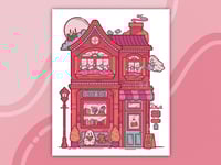 The Book Nook Ghost Book Store 11x14 Art Print