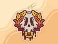 Image 1 of Hades Skull  Double-Sided Keychain