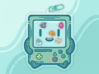 Image 1 of BMO Double-Sided Shaker Keychain