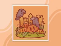 Pumpkin Family Portrait 5x5 Inktober Art Print